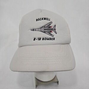 Vintage Rockwell B-1B Bomber Trucker Mesh Snapback Foam Hat Cap